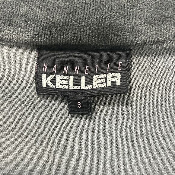 Nannette Keller Blouse Women’s Small Button Up Gray Patchwork Art To Wear Boho - Picture 4 of 9